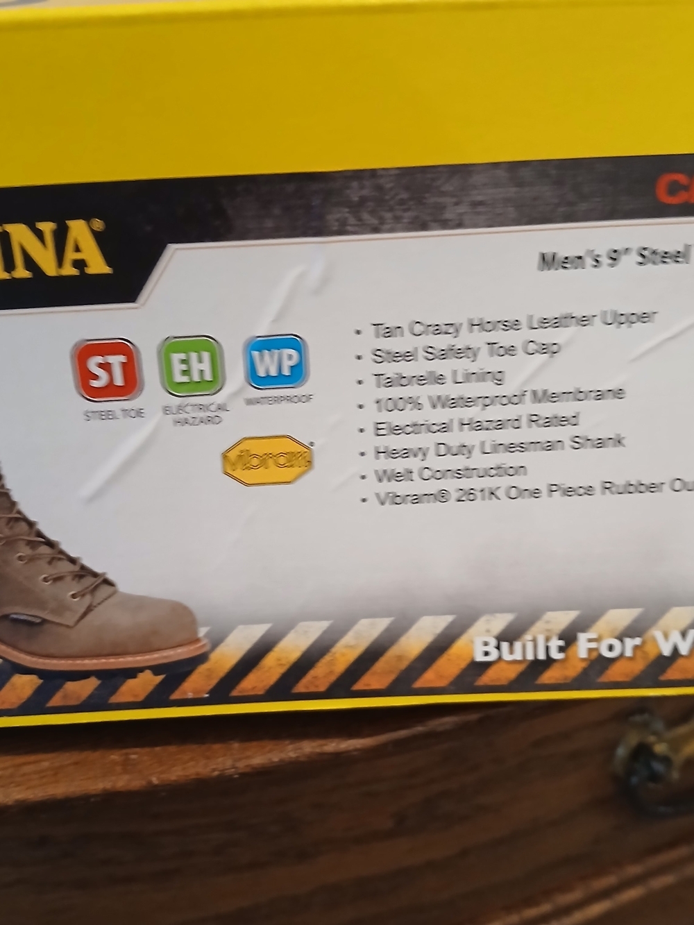 Carolina 9" Steel Toe Waterproof Men's 12 Work Boots New In Box - Picture 6 of 6